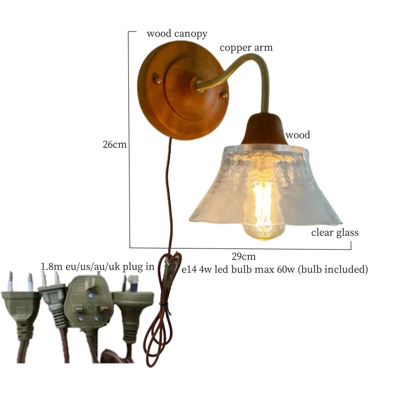 Axyaa Clear Flower Glass LED Wall Lamp, Nordic Modern Style