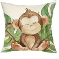 Jungle Animals Cartoon Print Pillowcase by Axyaa - Sofa, Bedroom, Car Cover