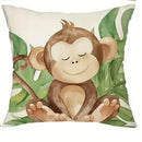 Jungle Animals Cartoon Print Pillowcase by Axyaa - Sofa, Bedroom, Car Cover