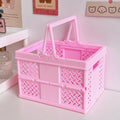 Axyaa Portable Folding Storage Basket: Organize Books, Cosmetics & More!
