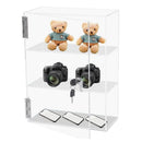 Axyaa 2 Tier Lockable Acrylic Display Cabinet for Car Toys, Action Figures, & Dolls