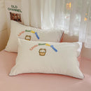 Axyaa Ice Cream Embroidered Bedding Set: Duvet Cover, Sheet, Pillowcases - Soft & Skin-friendly