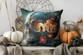 Axyaa Halloween Witch and Cat Throw Pillow Cover for Sofa, Bedroom, Car