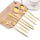 Axyaa Gold Flatware Set - 10Pcs Stainless Steel Dinnerware Cutlery Silverware