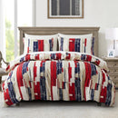 Geometric Boho Duvet Set + Pillowcase, 2/3pc Polyester Bedding, Single King Size, Axyaa Brand