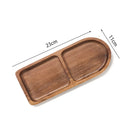 Axyaa Acacia Wood Three-Grid Side Dish Sauce Plate and Seasoning Dish