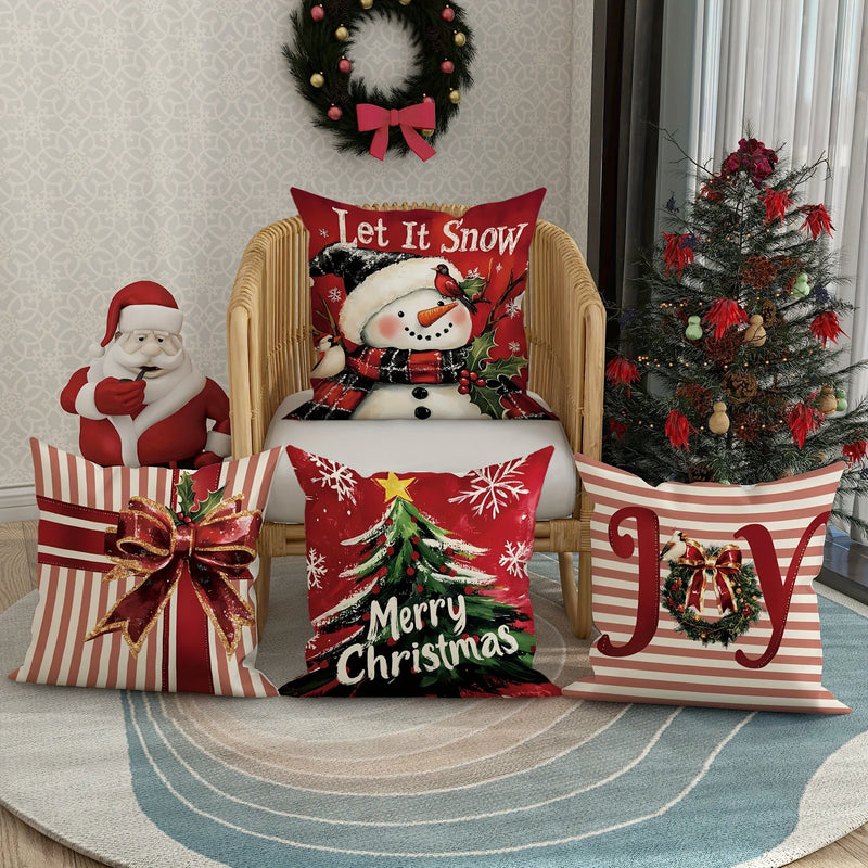 Axyaa Snowman Christmas Pillowcase for Festive Home Decor