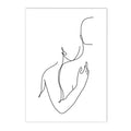 Axyaa Cat Print Hand in Hand Wall Art Canvas Painting Black White Poster Home Decor