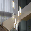 Axyaa Luxury Rotating LED Chandelier for High Ceiling Staircase