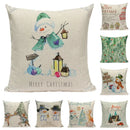 Axyaa Christmas Decor Pillow Covers 18x18 Linen for Sofa Living Room Home Decor