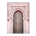 Pink Rose Flower Poster Moroccan Door Islamic Wall Art Canvas Print Axyaa Wall Decor
