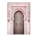 Pink Rose Flower Poster Moroccan Door Islamic Wall Art Canvas Print Axyaa Wall Decor