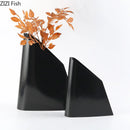 Beveled Metal Vase Table Decoration Geometric Crafts Aesthetic Decor for Axyaa