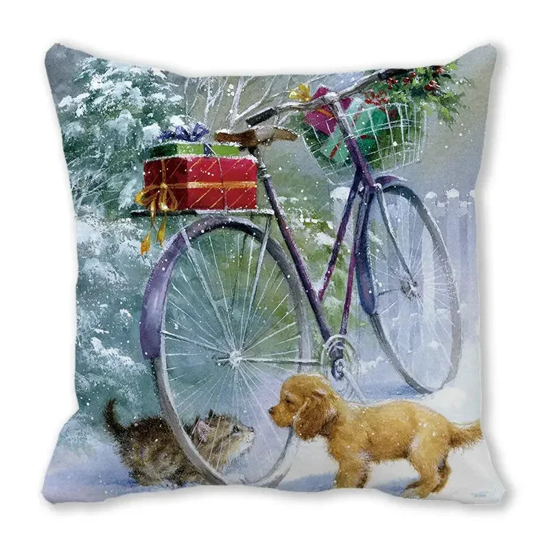 Axyaa Christmas Cat Dog 2023 Pillowcase Snowman Gift Set Decor