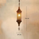 Axyaa Retro Bronze Iron Chandelier with Colorful Glass Lighting