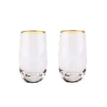 Axyaa Clear Whiskey Glasses Set of 2 - Barware Cocktail Drinkware Glassware