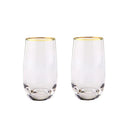 Axyaa Clear Whiskey Glasses Set of 2 - Barware Cocktail Drinkware Glassware
