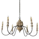 Axyaa Retro French Wood Chandelier Vintage Carving Living Room Bedroom Dining