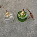 Axyaa Nordic Copper Glass LED Pendant Light - E27 Green/Clear Indoor Hanging Lamp for Dining & Bedroom