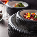 Axyaa 8-Inch Ceramic Industrial Style Plate - High Sense Wheel Disc