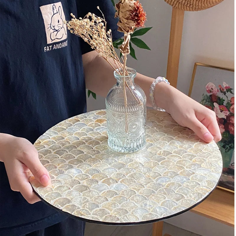 Axya Shell Tray Fish-scale Pattern Round Organizer Tray