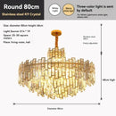 Axyaa Modern Crystal Chandelier Golden Ceiling Light for Bedroom, Living Room, Dining Room
