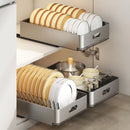 Axyaa Sliding Dish Rack Drawer: Kitchen Storage Solution with Sliding Rail-Efficient Bowl Shelf