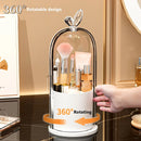 Axyaa Makeup Brush Organizer with Rotating Base and Dust-Proof Lid
