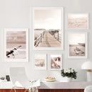 Axyaa Coastal Art Print Boat Bridge Poster Nordic Wall Decor for Living Room