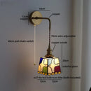Axyaa Gold Brass LED Wall Lights Colorful Glass Kids Bedroom Luxury Wall Lamp