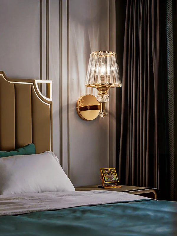 Luxury Crystal Wall Lamp for Bedroom & Living Room - Axyaa Brand
