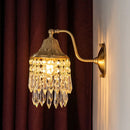Axyaa Copper Crystal Wall Sconce: Elegant American Retro Style for Bedroom and Living Room