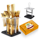 Axyaa 24-Piece Stainless Steel Hammer Pattern Cutlery Set