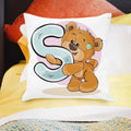 Axyaa Cartoon Bear Alphabet Print Cushion Cover - Children's Room Decor