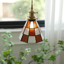 Axyaa Vintage Glass LED Pendant Light Retro Brass Hanging Lamp