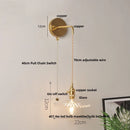 Axyaa Vintage Glass Wall Light with Adjustable LED and Pull Chain Switch