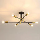 Axya Nordic LED Ceiling Lights Semi Flush Mount Antique Gold 4/6 heads Indoor Fixtures