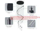 Axyaa LED Crystal Chandelier for Modern Home Living Staircase Hallway Decor