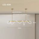Axyaa Minimalist LED Neon Strip Ceiling Chandeliers in Black/Gold