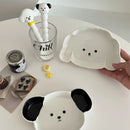 Axyaa Cute Korean Cartoon Ceramic Plates Spoon Set Kitchen Tableware