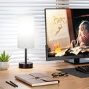 Axyaa White Table Lamp with USB Charging Port and Pull Chain - Night Light for Bedroom