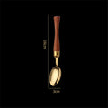 Axyaa Golden Stainless Steel Cutlery Set with Wooden Handles