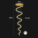 Axyaa Modern Crystal Chandelier Stair Pendant Living Room Lighting