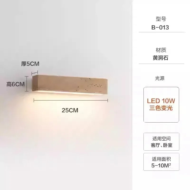 Axyaa Wabi Sabi Stone Wall Sconce Lamp for Bedroom & Living Room.