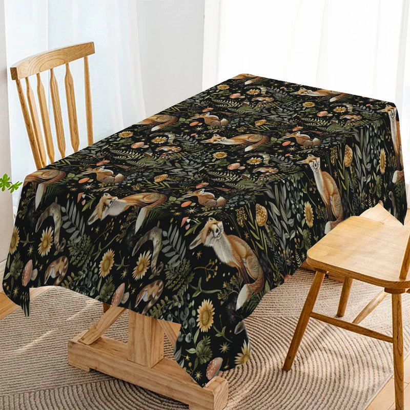 Axyaa Table Runner - Farmhouse Dining Decor for Kitchen, Wedding Party, Rabbit Flower Mushroom Theme