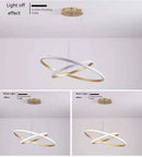 Axyaa Modern Luxury LED Pendant Chandelier - Black, Gold, White - Dining Living Room