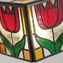 Axyaa Glass LED Wall Lights Pull Chain Switch Tiffany Style Bedside Lamp