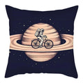 Axyaa Moon Astronaut Rocket Sofa Pillow Cover Cushion Polyester Throw TestCase