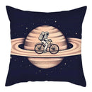 Axyaa Moon Astronaut Rocket Sofa Pillow Cover Cushion Polyester Throw TestCase