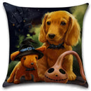 Axyaa Happy Halloween Dog Cat Linen Pillow Covers Cushion Cover Home Decor Pillowcase